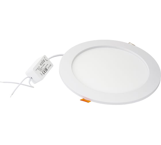 Встраиваемый круглый даунлайт с драйвером Ecola LED downlight 15W 220V 4200K 195x20 DRRV15ELC