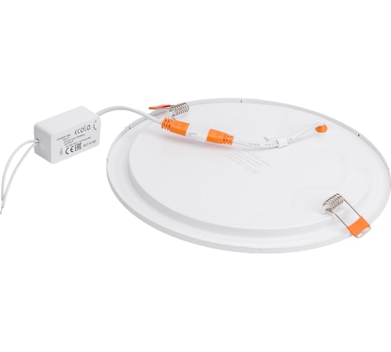 Встраиваемый круглый даунлайт с драйвером Ecola LED downlight 18W 220V 6500K 225x20 DRRD18ELC