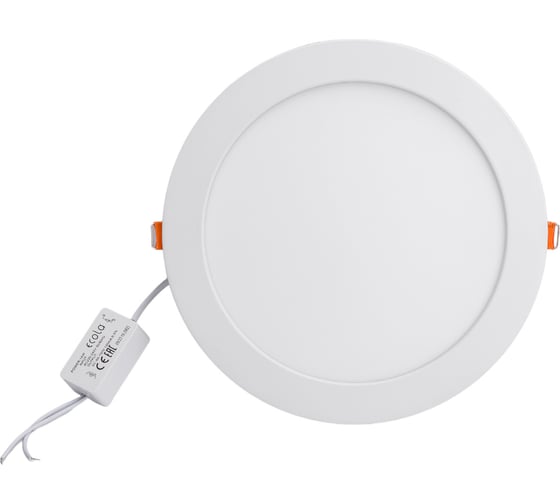 Встраиваемый круглый даунлайт с драйвером Ecola LED downlight 18W 220V 6500K 225x20 DRRD18ELC