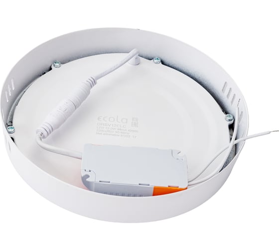 Накладной круглый даунлайт с драйвером Ecola LED downlight 12W 220V 4200K 160x32 DRSV12ELC