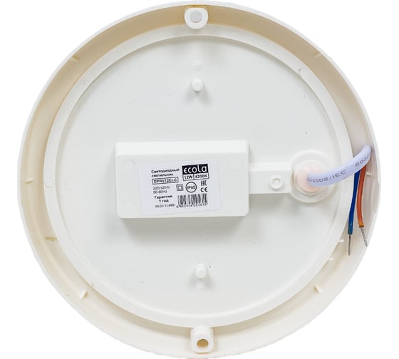 Накладной светильник Ecola LED ДПП Круг IP65 матовый белый 12W 220V 4200K 140x45 DPRV12ELC