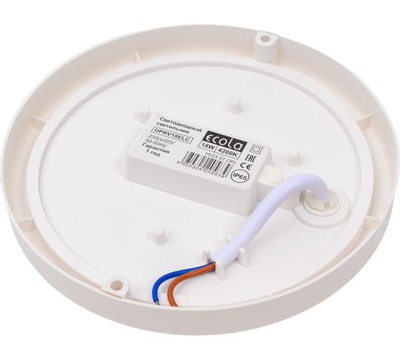 Накладной светильник Ecola LED ДПП Круг IP65 матовый белый 18W 220V 4200K DPRV18ELC