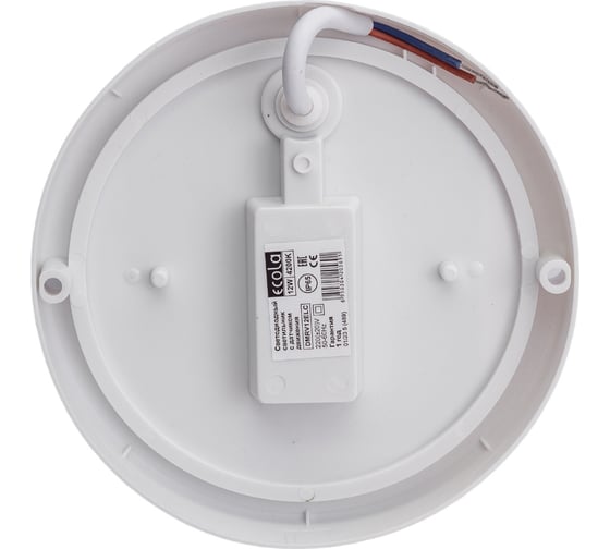 Светильник с датчиком движения Ecola LED ДПП Круг IP65 матовый белый 12W 220V 4200K 155x45 DMRV12ELC