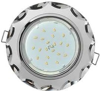 Светильник Ecola GX53 H4 5313 Glass стекло, круг с вогнутыми гранями, хром-хром, зеркальный 38x126 FM53RCECH