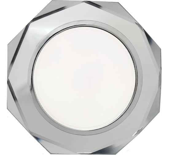 Светильник Ecola GX53 H4 5312 Glass стекло, 8-угольник, с прямыми гранями, хром-хром, зеркальный 38x133 FM538AECH