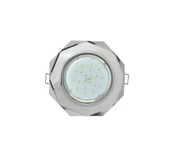 Светильник Ecola GX53 H4 5312 Glass стекло, 8-угольник, с прямыми гранями, хром-хром, зеркальный 38x133 FM538AECH