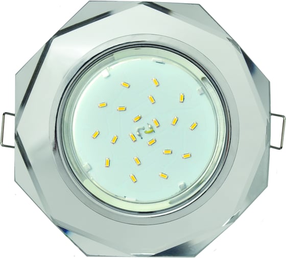 Светильник Ecola GX53 H4 5312 Glass стекло, 8-угольник, с прямыми гранями, хром-хром, зеркальный 38x133 FM538AECH