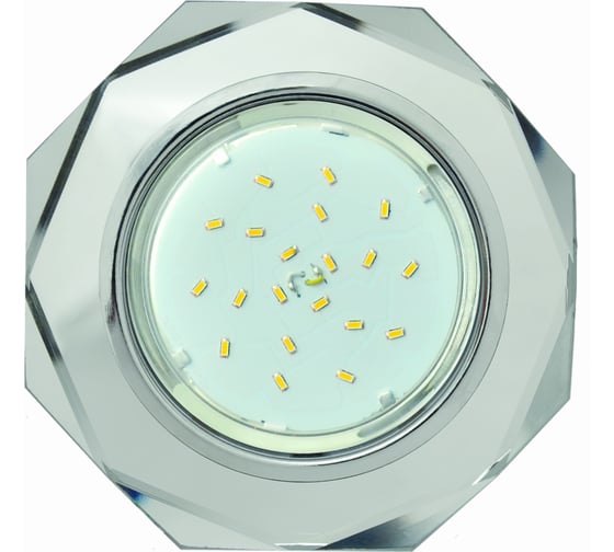 Светильник Ecola GX53 H4 5312 Glass стекло, 8-угольник, с прямыми гранями, хром-хром, зеркальный 38x133 FM538AECH