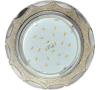 Встраиваемый светильник Ecola GX53 H4 DL3902 без рефлектора, звезда под стеклом, серебро-хром 106х38 FS53STECB