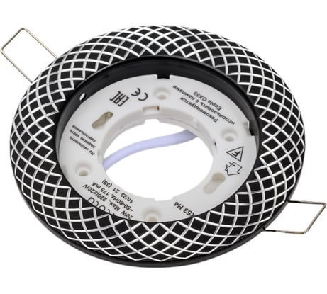 Встраиваемый светильник Ecola GX53 H4 DL5381 без рефлектора, сетка, белый-алюминий 20x110 FW5381ECB