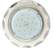 Встраиваемый светильник Ecola GX53 H4 DL3902 без рефлектора, звезда под стеклом, белый-хром 106х38 FW53STECB