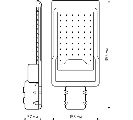 Уличный консольный светодиодный светильник Gauss IP65 50W 5000lm 3000K КСС "Ш" 629534150