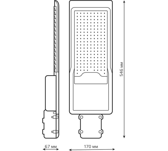 Уличный консольный светодиодный светильник Gauss IP65 120W 11000lm 3000K КСС "Ш" 629534120