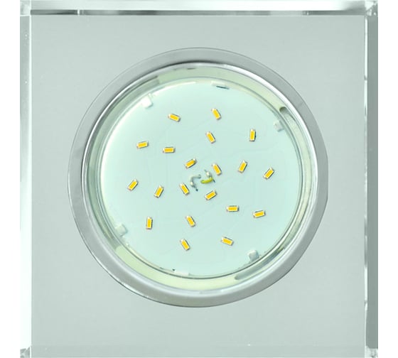 Светильник Ecola GX53 H4 LD5311 Glass стекло, квадрат, край подсветка хром-хром зеркало 38x120x120 SM53SNECH