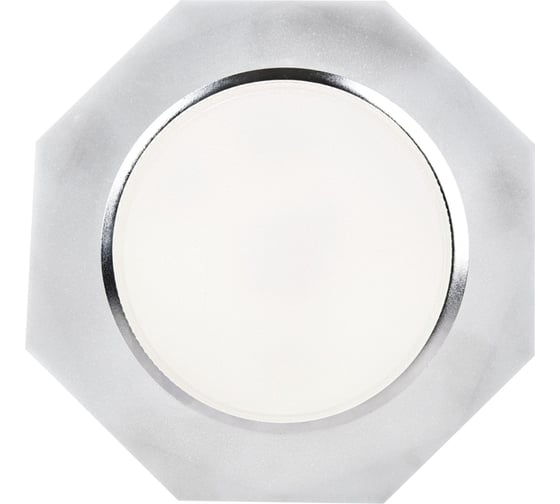Светильник Ecola GX53 H4 LD5312 Glass стекло, 8-угольник с гранями, подсветка, хром матовый 38x133 SL538AECH