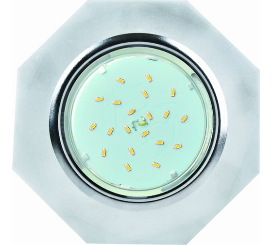 Светильник Ecola GX53 H4 LD5312 Glass стекло, 8-угольник с гранями, подсветка, хром матовый 38x133 SL538AECH