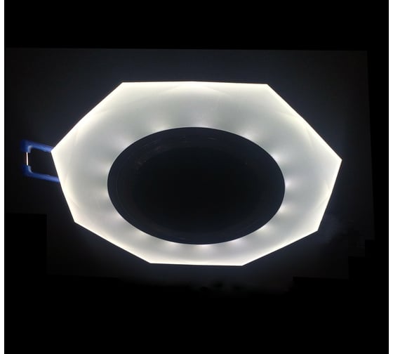 Светильник Ecola GX53 H4 LD5312 Glass стекло, 8-угольник с гранями, подсветка, хром матовый 38x133 SL538AECH