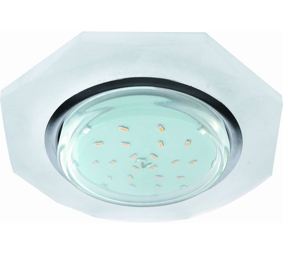 Светильник Ecola GX53 H4 LD5312 Glass стекло, 8-угольник с гранями, подсветка, хром матовый 38x133 SL538AECH