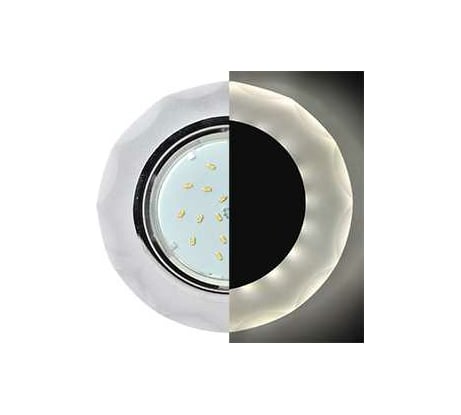 Светильник Ecola GX53 H4 LD5313 Glass стекло, круг, с вогнутыми гранями, подсветка хром матовый 38x126 SL53RCECH