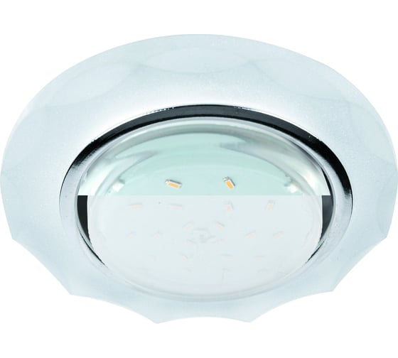 Светильник Ecola GX53 H4 LD5313 Glass стекло, круг, с вогнутыми гранями, подсветка хром матовый 38x126 SL53RCECH