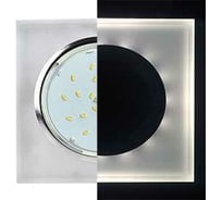Светильник Ecola GX53 H4 LD5311 Glass стекло, квадрат, скошенный край, подсветка хром матовый 38x120x120 SL53SNECH