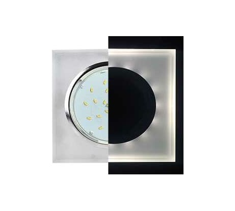 Светильник Ecola GX53 H4 LD5311 Glass стекло, квадрат, скошенный край, подсветка хром матовый 38x120x120 SL53SNECH