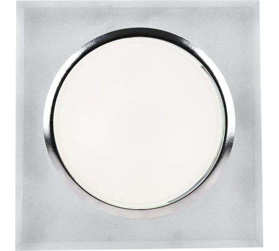 Светильник Ecola GX53 H4 LD5311 Glass стекло, квадрат, скошенный край, подсветка хром матовый 38x120x120 SL53SNECH