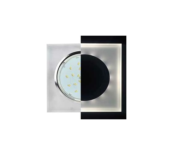 Светильник Ecola GX53 H4 LD5311 Glass стекло, квадрат, скошенный край, подсветка хром матовый 38x120x120 SL53SNECH 1