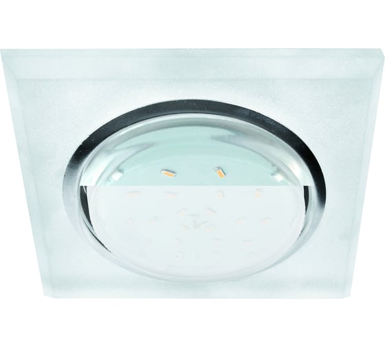Светильник Ecola GX53 H4 LD5311 Glass стекло, квадрат, скошенный край, подсветка хром матовый 38x120x120 SL53SNECH