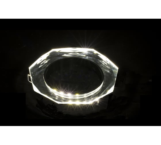 Светильник Ecola GX53 H4 LD5312 Glass стекло, 8-угольник с гранями, подсветка, хром -хром зеркало 38x133 SM538AECH