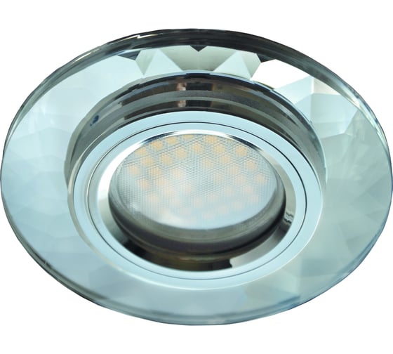 Светильник Ecola MR16 DL1654 GU5.3 Glass стекло, круг, граненый хром - хром 25x90 FC1654EFF