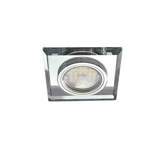 Светильник Ecola MR16 DL1651 GU5.3 Glass стекло, квадрат скошенный край, хром - хром 25x90x90 FC1651EFF