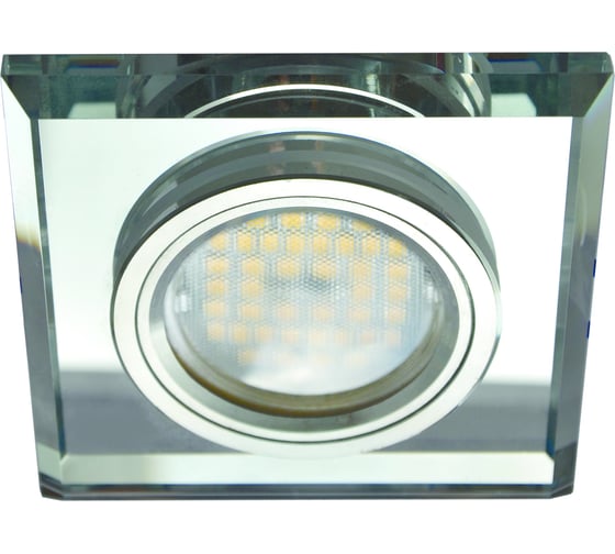Светильник Ecola MR16 DL1651 GU5.3 Glass стекло, квадрат скошенный край, хром - хром 25x90x90 FC1651EFF