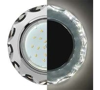 Светильник Ecola GX53 H4 LD5313 Glass стекло, круг, с гранями, подсветка хром -хром зеркальный 38x126 SM53RCECH