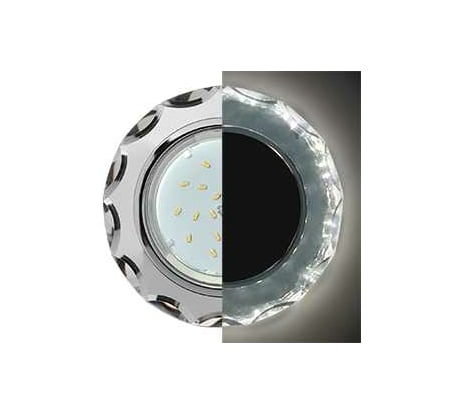 Светильник Ecola GX53 H4 LD5313 Glass стекло, круг, с гранями, подсветка хром -хром зеркальный 38x126 SM53RCECH