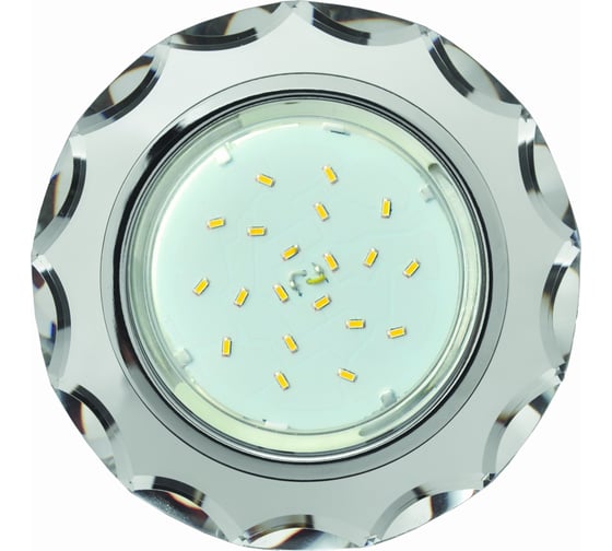 Светильник Ecola GX53 H4 LD5313 Glass стекло, круг, с гранями, подсветка хром -хром зеркальный 38x126 SM53RCECH
