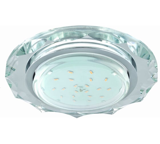 Светильник Ecola GX53 H4 LD5313 Glass стекло, круг, с гранями, подсветка хром -хром зеркальный 38x126 SM53RCECH