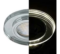 Светильник Ecola MR16 LD1650 GU5.3 Glass стекло, подсветка, круг, хром - хром 25x95 SC1650EFF