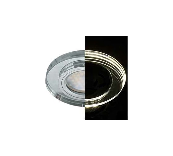 Светильник Ecola MR16 LD1650 GU5.3 Glass стекло, подсветка, круг, хром - хром 25x95 SC1650EFF