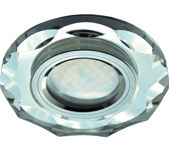 Светильник Ecola MR16 DL1653 GU5.3 Glass стекло, круг, с вогнутыми гранями, хром - хром 25x90 FC1653EFF