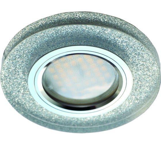 Светильник Ecola MR16 DL1650 GU5.3 Glass стекло, круг, серебряный блеск - хром 25x95 FS1650EFF