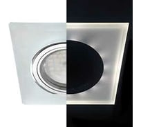 Светильник Ecola MR16 LD1651 GU5.3 Glass стекло, подсветка, квадрат скошенный край, хром 25x90x90 SL1651EFF