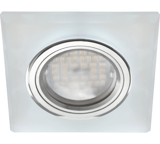 Светильник Ecola MR16 LD1651 GU5.3 Glass стекло, подсветка, квадрат скошенный край, хром 25x90x90 SL1651EFF