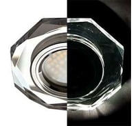 Светильник Ecola MR16 LD1652 GU5.3 Glass стекло, подсветка, 8-угольник с прямыми гранями, хром-хром 25x90 SC1652EFF