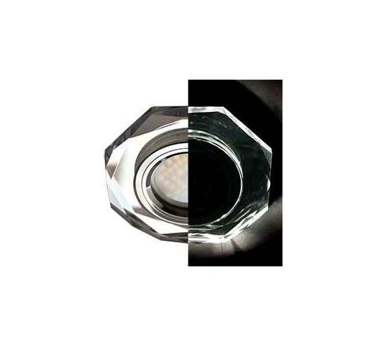 Светильник Ecola MR16 LD1652 GU5.3 Glass стекло, подсветка, 8-угольник с прямыми гранями, хром-хром 25x90 SC1652EFF 1