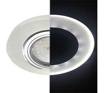 Светильник Ecola MR16 LD1650 GU5.3 Glass стекло, подсветка, круг, матовый - хром 25x95 SL1650EFF