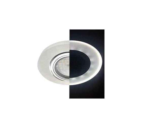 Светильник Ecola MR16 LD1650 GU5.3 Glass стекло, подсветка, круг, матовый - хром 25x95 SL1650EFF