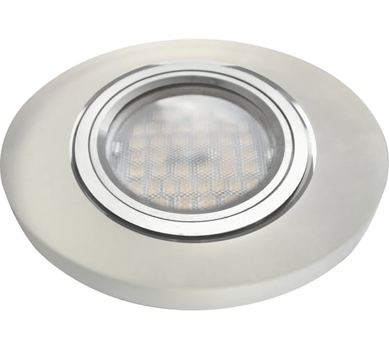 Светильник Ecola MR16 LD1650 GU5.3 Glass стекло, подсветка, круг, матовый - хром 25x95 SL1650EFF
