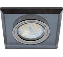 Светильник Ecola MR16 DL1651 GU5.3 Glass стекло, квадрат скошенный край, черный - черный хром 25x90x90 FB1651EFF