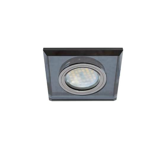 Светильник Ecola MR16 DL1651 GU5.3 Glass стекло, квадрат скошенный край, черный - черный хром 25x90x90 FB1651EFF